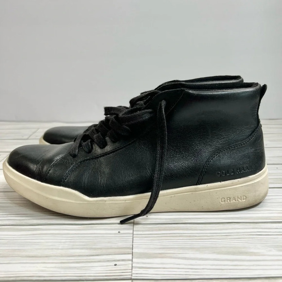 COLE HAAN Men's Grand‎ Crosscourt Modern Midcut Sneaker Black Lace Up Size 8.5 - Picture 1 of 10